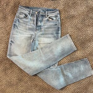 American Eagle Outfitters Blue Straight Jeans with Vintage Fading